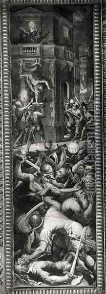 Massacre of Coligny and the Huguenots, 1573 Oil Painting - Giorgio Vasari
