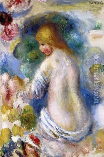 Woman's Nude Torso Oil Painting - Pierre Auguste Renoir