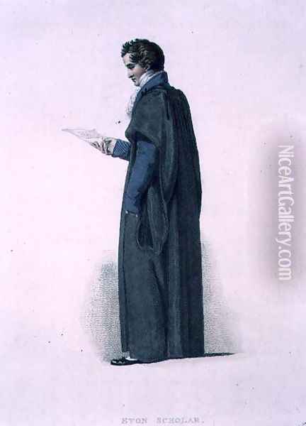 Eton Scholar, from History of Eton College, part of History of the Colleges, engraved by J. Agar, pub. by R. Ackermann, 1816 Oil Painting - Thomas Uwins