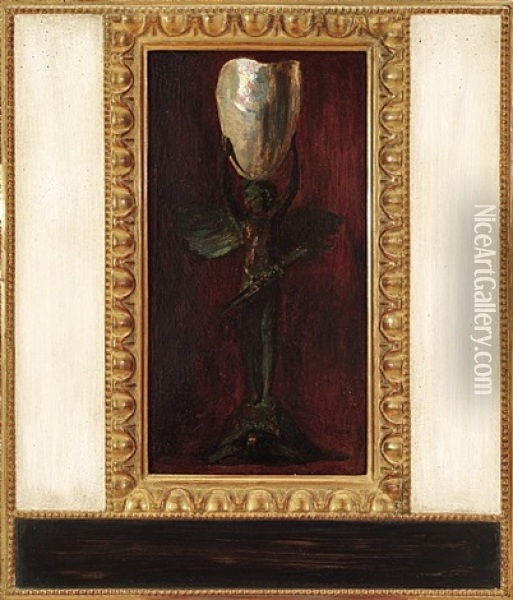 Vase Mit Chrysanthemen Oil Painting - Franz von Stuck
