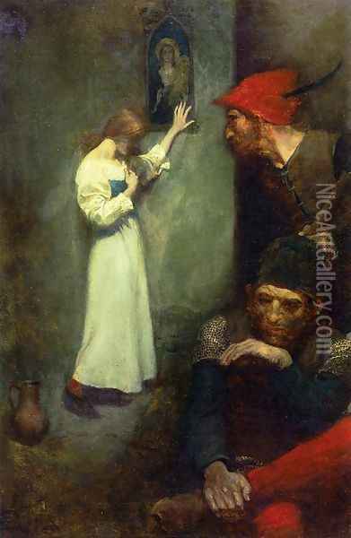 Joan of Arc in Prison Oil Painting - Howard Pyle