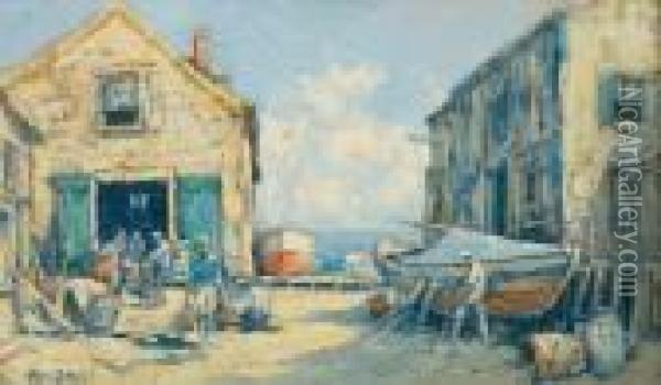 Boat Houses, Provincetown Oil Painting - Arthur Vidal Diehl