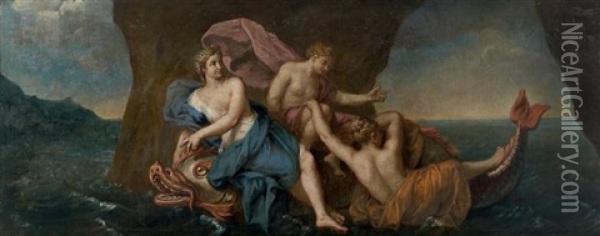 Venus Sortant De L'onde Et Diane Et Endymion (pair) Oil Painting - Francois Marot