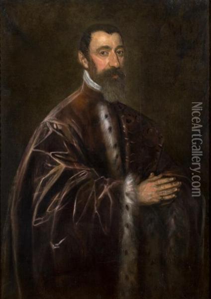 Ritratto Di Senatore Veneziano Oil Painting - Jacopo Robusti, II Tintoretto