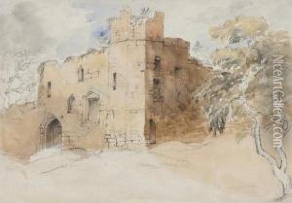 Goodrich Castle Oil Painting - Herbert Sidney