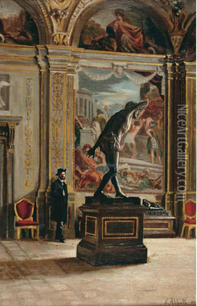 In Visita Al Museo Oil Painting - Giuseppe Abbati