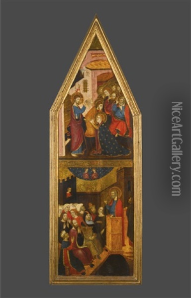 Lateral Wing From An Altarpiece With Episodes From The Life Of Saint Peter Oil Painting - Ferrer Bassa