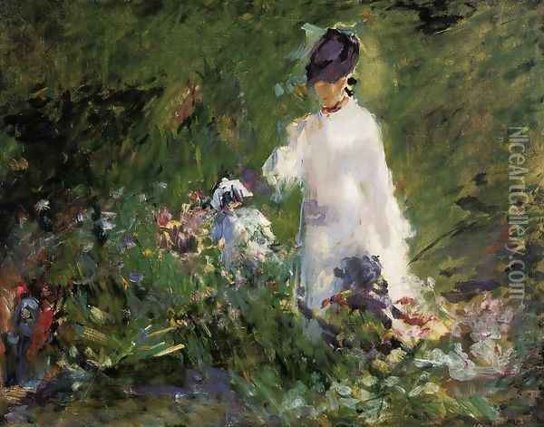 Young Woman among the Flowers Oil Painting - Edouard Manet