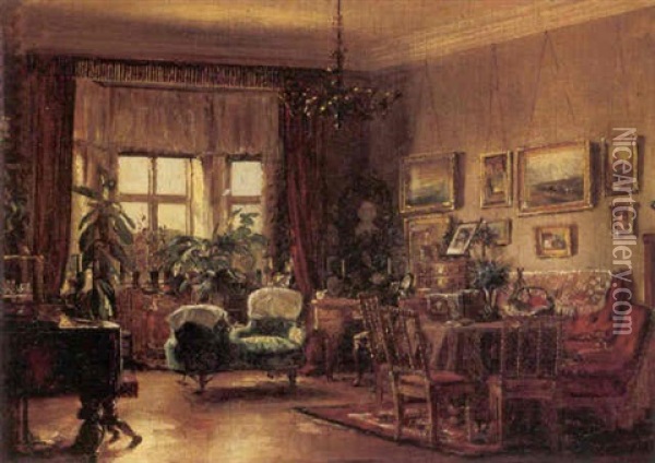 Interior, Antagelig Fra Kunstnerens Barndomshjem Oil Painting - Peder Severin Kroyer