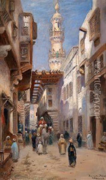 Strasenszeneaus Kairo Oil Painting - Frans Wilhelm Odelmark