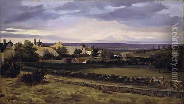 A Village in a Valley ca late 1820s Oil Painting - Allan Ramsay