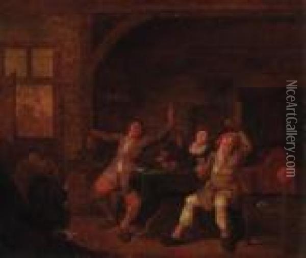 Peasants Merrymaking In An Interior Oil Painting - Jan Miense Molenaer