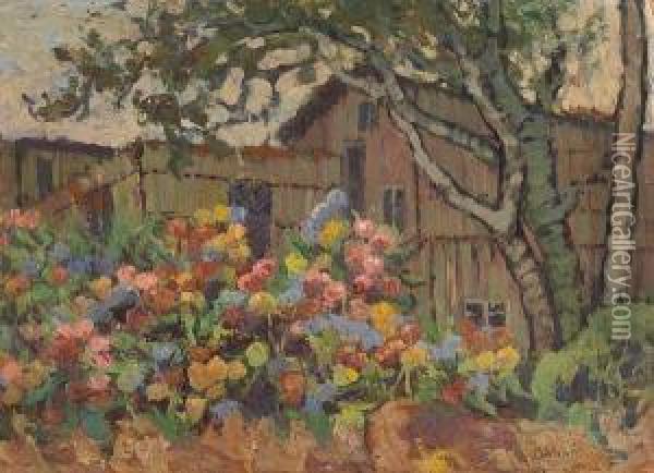 Hydrangeas In Monterey Oil Painting - Calthea Campbell Vivian