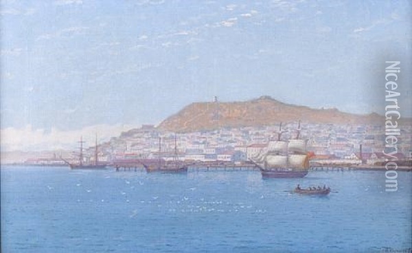 Black Sea Port Oil Painting - G.O. Kalmykov