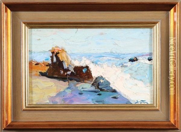 Skaliste Wybrzeze Oil Painting - Adolf Behrmann