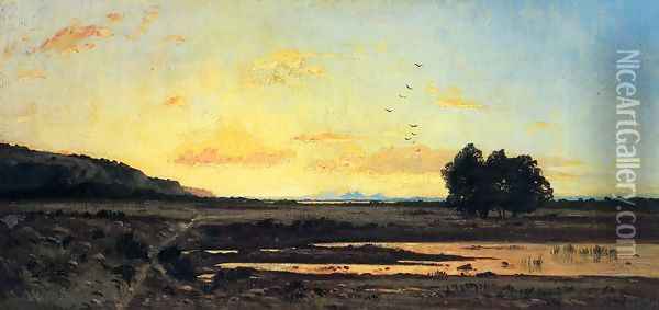Rememberance of la Caru, Sunset Oil Painting - Paul-Camille Guigou
