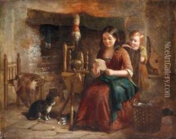 In The Parlour Oil Painting - William Hemsley
