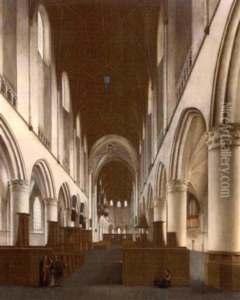 The Church Of Saint Bav, Haarlem Oil Painting - Isaac van Nickele