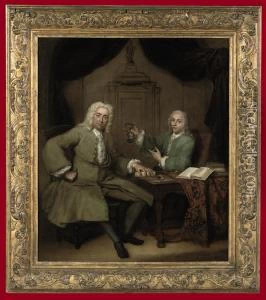 Double Portrait Of Michiel De Roode And Jan Punt Oil Painting - Jan Maurits Quinkhard