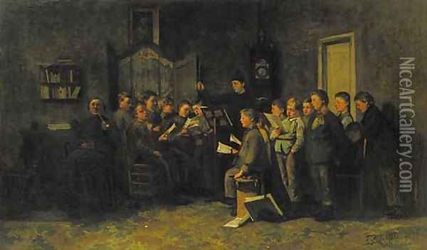 The rehearsal Oil Painting - Tony Lodewijk George Offermans