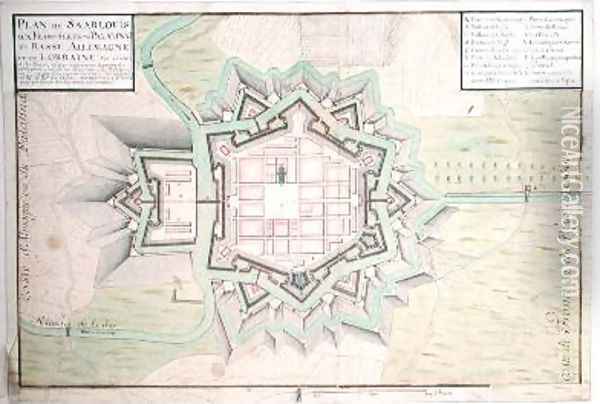 Atlas 131 E Plan of Saarlouis from Traite de Fortifications Oil Painting - Claude Masse