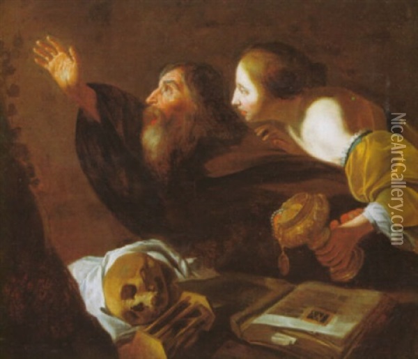 Die Versuchung Des Hl. Antonius Oil Painting -  Caravaggio
