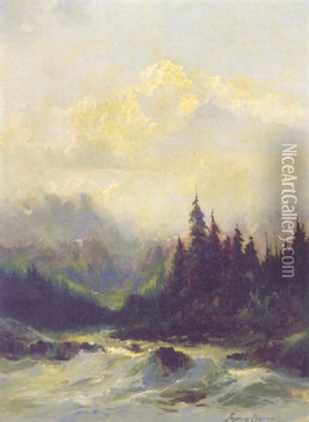 Rapids Of The Tokosheetna River Oil Painting - Sydney Mortimer Laurence