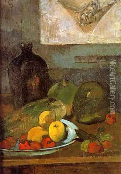Still Life with Delacroix Drawing 1887 Oil Painting - Paul Gauguin