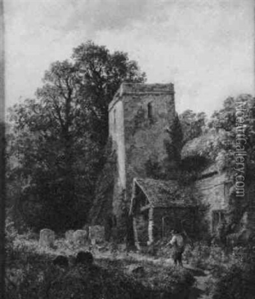 Binton Church, Warwickshire Oil Painting - Samuel Henry Baker