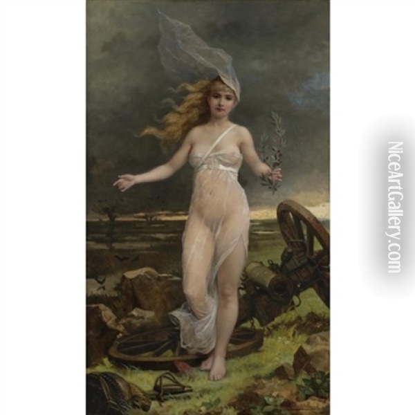 Allegory Of Peace Oil Painting - Louis Maeterlinck