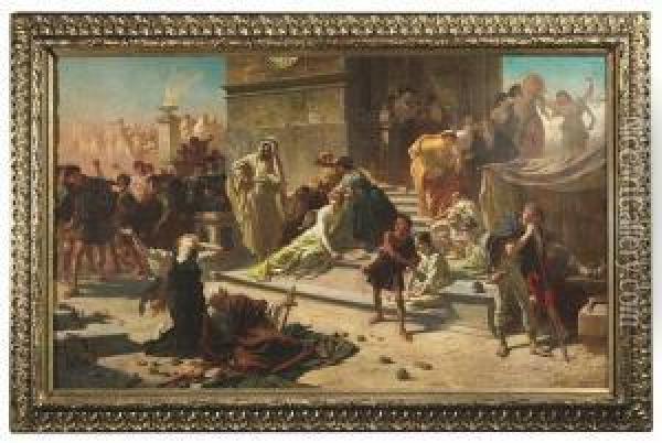 Persecution Of Christians In Rome Oil Painting - Carl Von Haberlin