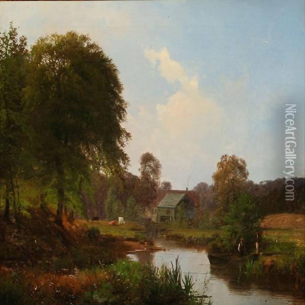 Danish Summer Idyll Oil Painting - Anders Anderson-Lundby