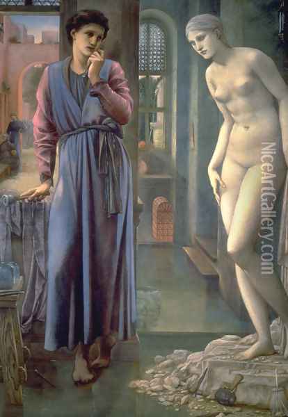 Pygmalion and the Image II: The Hand Refrains Oil Painting - Sir Edward Coley Burne-Jones
