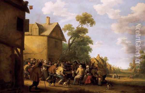 Brawling Peasants 1641 Oil Painting - Joost Cornelisz. Droochsloot