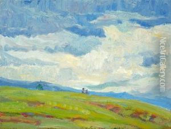 Green Hills And Blue Sky Oil Painting - Selden Connor Gile