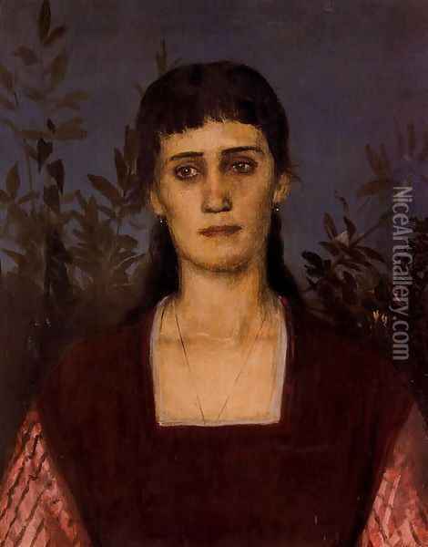 Portrait of Clara Bruckmann-Böcklin Oil Painting - Arnold Bocklin