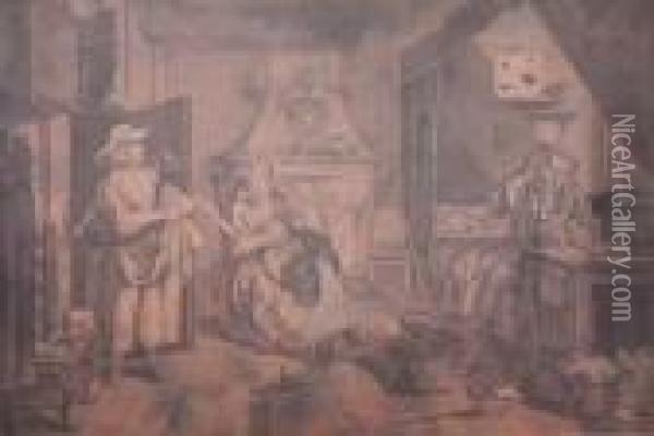 The Distressedpoet Oil Painting - William Hogarth