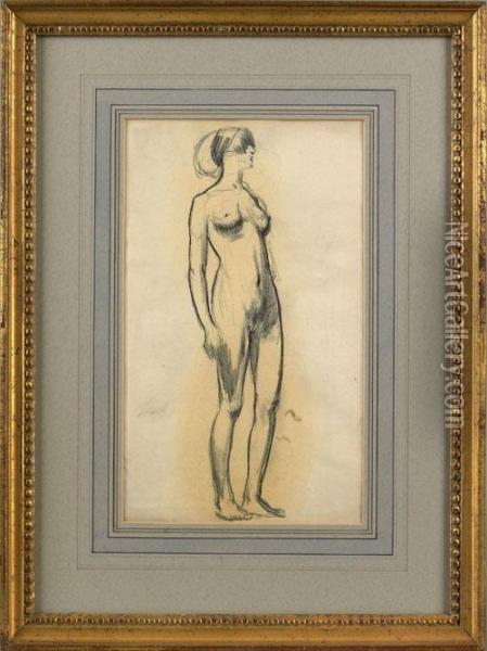 Standing Female Nude Oil Painting - Arthur Beecher Carles