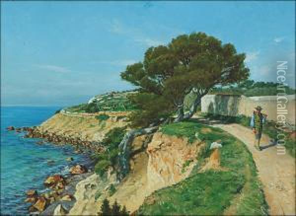 Provencal Landscape Oil Painting - Adolf von Becker