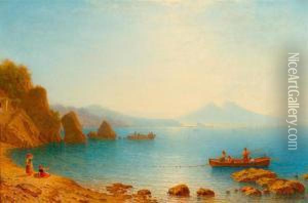 View Of Naples And Vesuvius Oil Painting - Carl Morgenstern