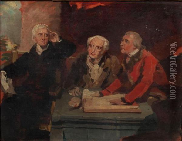 Portrait De Sir Francis Baring, Son Frere Et Son Gendre Oil Painting - Sir Thomas Lawrence