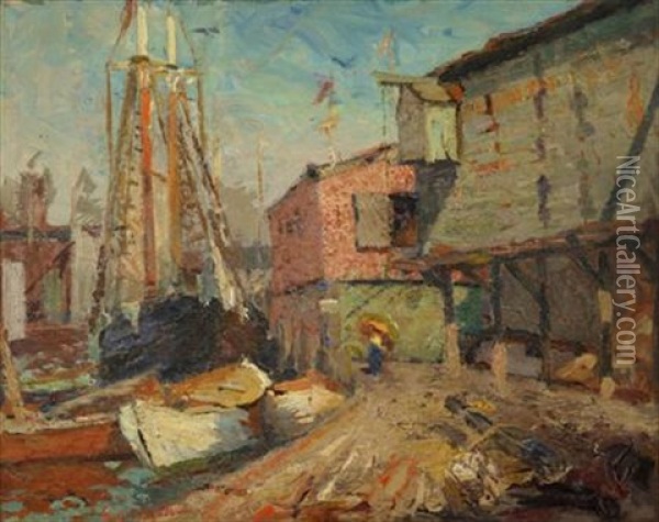 Gloucester Harbor Oil Painting - Alfred Vance Churchill