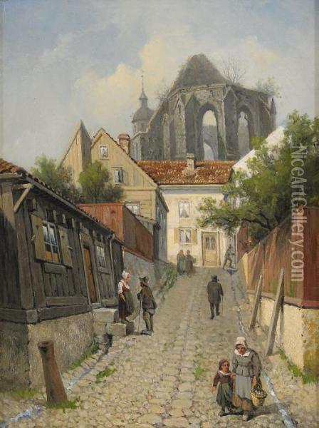 Carin I Visby Oil Painting - Gustaf-Wilhelm Palm