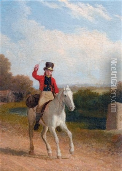 A Boy Riding A Grey Pony Oil Painting - Jacques-Laurent Agasse