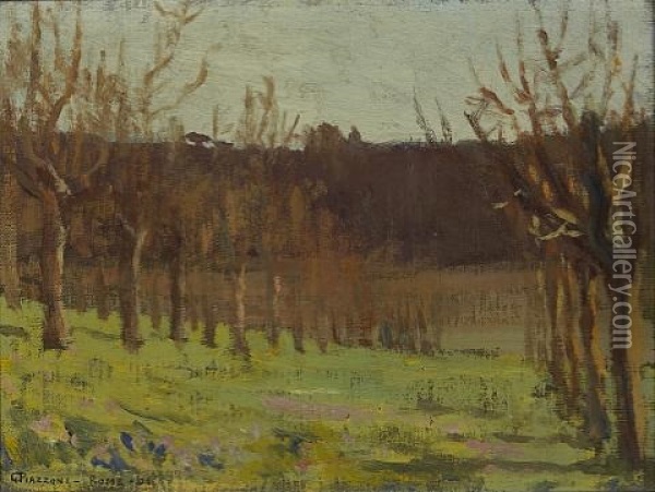 Orchard, Rome Oil Painting - Gottardo Piazzoni
