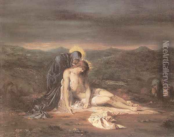 Pieta 1854 Oil Painting - Gustave Moreau