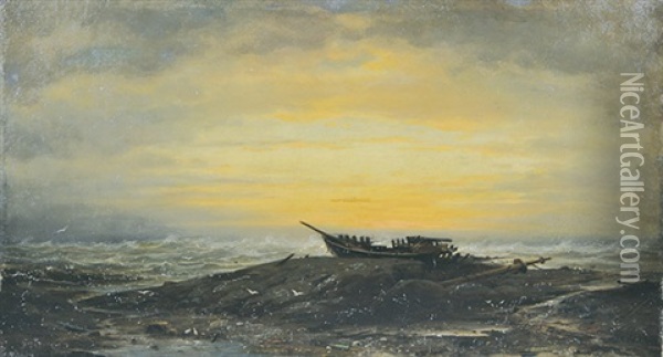 Der Schiffbruch Oil Painting - Friedrich Johann C.E. Preller the Elder