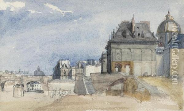 L'institut De France On The Seine, Notre Dame Oil Painting - Thomas Shotter Boys