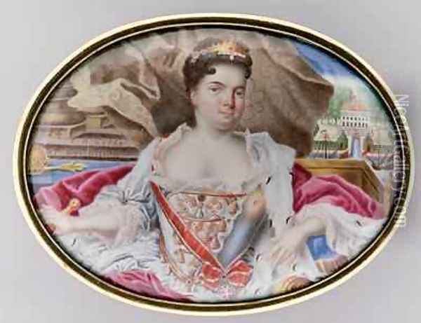 Portrait of Catherine I 1684-1727 1724 Oil Painting - Grigory Semyonovich Musikiysky