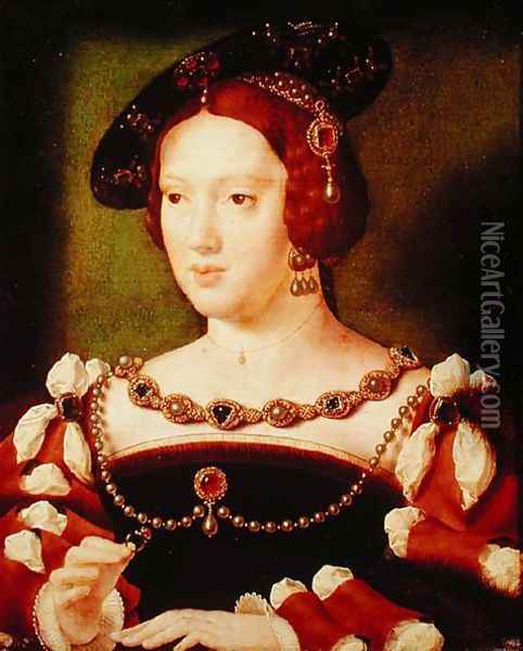 Portrait of Eleanor of Hapsbourg (1498-1558) Oil Painting - Joos Van Cleve
